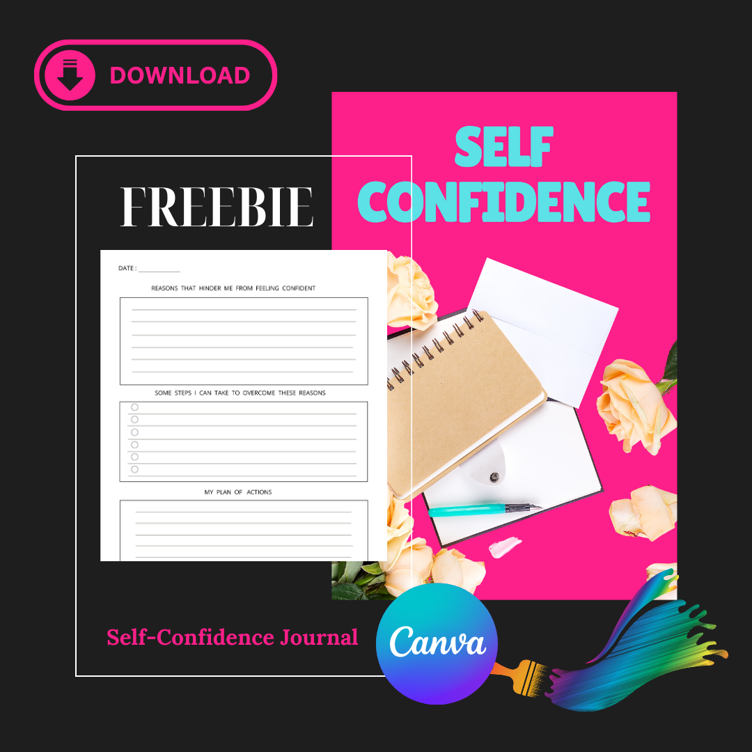 Self-Confidence Journal Template - Fully Editable in Canva with MRR!