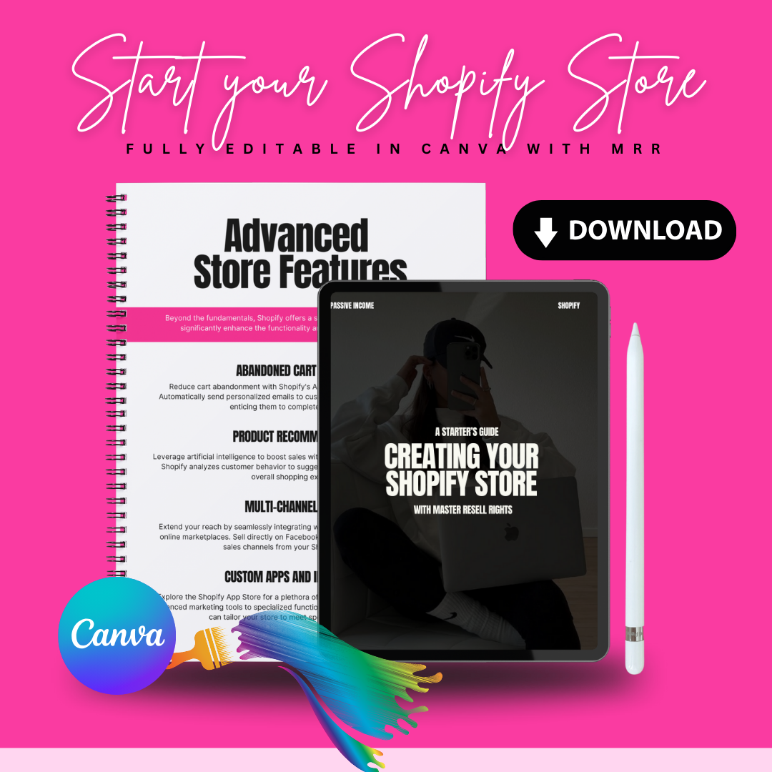 Start your Shopify Store - Fully Editable in Canva with MRR!