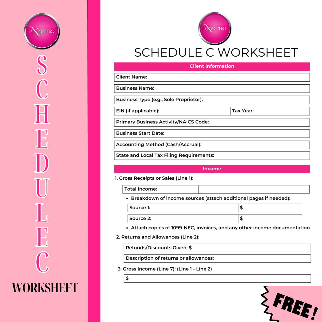 Schedule C Worksheet