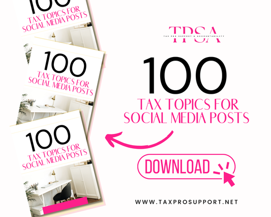 100 TAX TOPICS FOR SOCIAL MEDIA POSTS