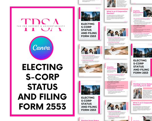 Electing S-Corp Status and Filing Form 2553