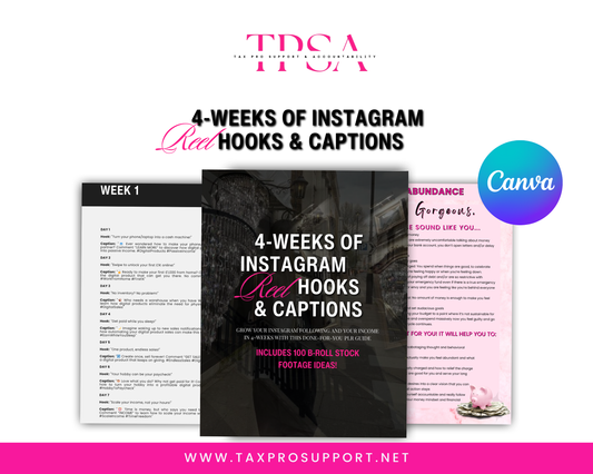 4 WEEKS OF INSTAGRAM REEL IDEAS