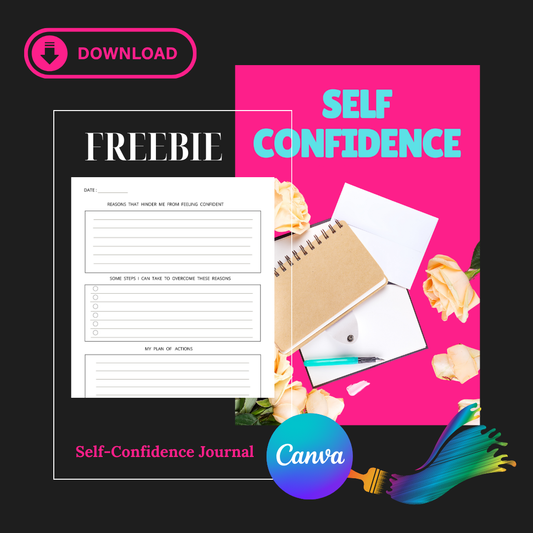 Self-Confidence Journal Template - Fully Editable in Canva with MRR!