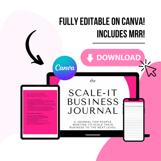 The Scale-It Business Journal - Fully Editable in Canva with MRR!