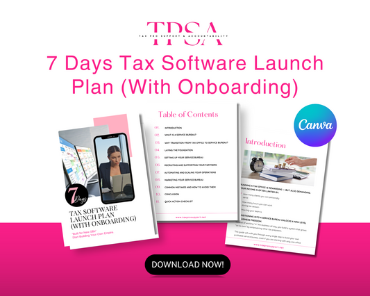 7 Days Tax Software Launch Plan (With Onboarding)