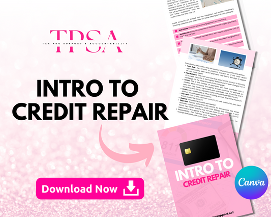 Intro to Credit Repair - Fully Editable in Canva W/MRR!